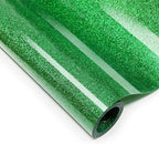 Christmas Green Glitter HTV Heat Transfer Vinyl, 12" x 5ft lron on Vinyl, for T-Shirt Ironing, Vinyl HTV Easy to Cut and Weed, The Best Choice for DIY Creativity. (Greener, 12" x5ft)