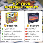 Odd Pieces Jigsaw Puzzles 1000 Pieces - Magic Mystery Story Secret Ending Puzzle - Perfect Game Night for Adults & Kids - Fantasy Sci-Fi City Theme (Shutterbug)