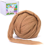 QMNNMA Wool Roving 0.88 lb (14.1 Ounces), Colored Natural Wool Roving for Spinning, Soft Chunky Yarn for Wool Felting, Felting Pad, Felting Supply, Wool Yarn Bulk, Carded Stuffing