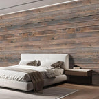 wall26 Horizontal Brown Vintage and Retro Wood Textured Paneling, Wall Mural, Removable Wallpaper, Home Decor - 120x168 inches