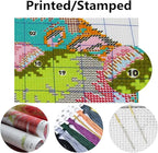Dimensean Stamped Cross Stitch Kits Full Range of Embroidery Patterns Starter Kits for Beginners Adult or Kids DIY Cross Stitches Needlepoint Kits 11CT-Colorful Cat 17.7x17.7 inch