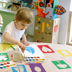 24 Pieces for Kids,Large Drawing Chalk,8 Inches Washable Shape Template Kit for Kids Crafts,Painting Drawing,School Projects (Garden, 8 inch)