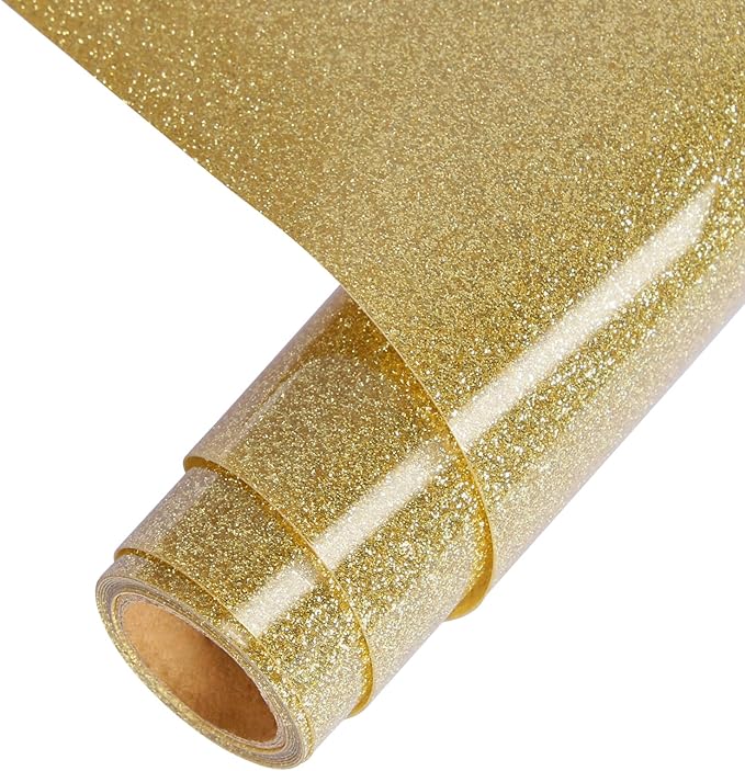 TORC Champagne Glitter HTV Heat Transfer Vinyl Roll 12 inch x 5 ft Iron on Vinyl for T Shirts Crafts
