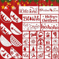 34pcs Christmas Stencils for Painting On Wood Reusable Xmas Stencils Set Holiday Templates for DIY Crafts Home Decor Art Projects