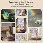 Window Privacy Film Rainbow Film Stained Glass 3D Static Cling Decorative Window Sticker for Bathroom,Front Door,Home Heat Control UV Blocking Non Adhesive,Peach Blossom 35.4 x 78.7inches
