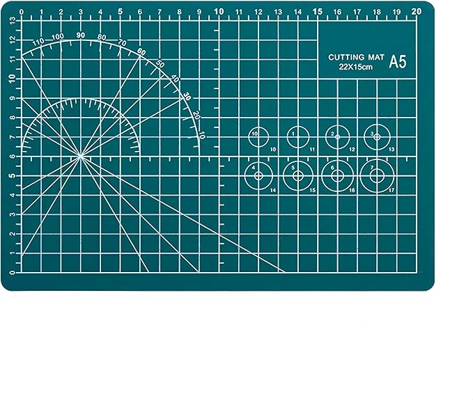 A5 Self-Healing Cutting Mat, Small Cutting Mat, Professional Double Sided Durable Cuttings Mats, Great for Hop Scrapbooking, Quilting, Fabric, Sewing Craft Projects (Green, A5)