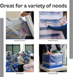 PSBM High Performance Pallet Stretch Wrap, 4 Pack Plastic Moving Wrap in 18 Inch x 1500 Feet, 47 Gauge, Clear Packing wrap for moving, Ideal for Furniture Wrapping for moving purposes