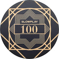 SLOWPLAY Nash Ceramic Poker Chips in Bulk, Casino Grade Ceramic 12-Gram Poker Chip for Texas Hold'em, 43mm Professional Chips Pack of 50 with Denomination of 100