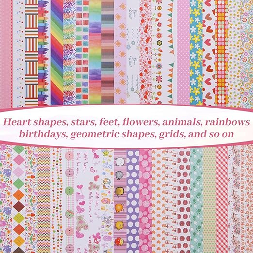 Washi Tape Set - 40 Rolls of 1.5cm Wide Decorative and Craft Tape for Scrapbooking and Bullet Journal Supplies