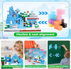 Magnetic Blocks - 100PCS Magnetic Building Blocks Glacier Castle, STEM Montessori Sensory Toys for Toddlers Kids Boys Girls Ages 3 4 5 6 7 8 9 10 Holiday Easter Birthday Gifts