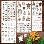 Egyptian Hieroglyphs Stencils, Ancient Egyptian Glyphs Alphabet Painting Template for Wood Burning, Journal, Scrapbook, Pyrography Engraving, Bookmark, Crafts, Art, DIY (Egypt6)