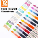 RIANCY Liquid Ink Rollerball Gel Pens, 0.5mm Extra Fine Point Tip, 24ct Assorted Colors, Smooth Writing No Smear No Bleed, Vibrant for Journaling, Drawing, Sketching, School Notes & Art Supplies