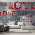 wall26 Wall Sticker/Wall Mural Love Letters Graffiti, Not Peel and Stick, Non-Woven Wallpaper Decorative for Bedroom, Living Room, Office - 120x168 inches