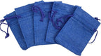 Palmhomee Pack of 25 Burlap Gift Bags with Drawstring Linen Jewelry Pouches Wedding Hessian Jute Bags for Birthday and Treat Pouches Party Wedding Favors Gift (2.8x3.6 Inch, Royal Blue)