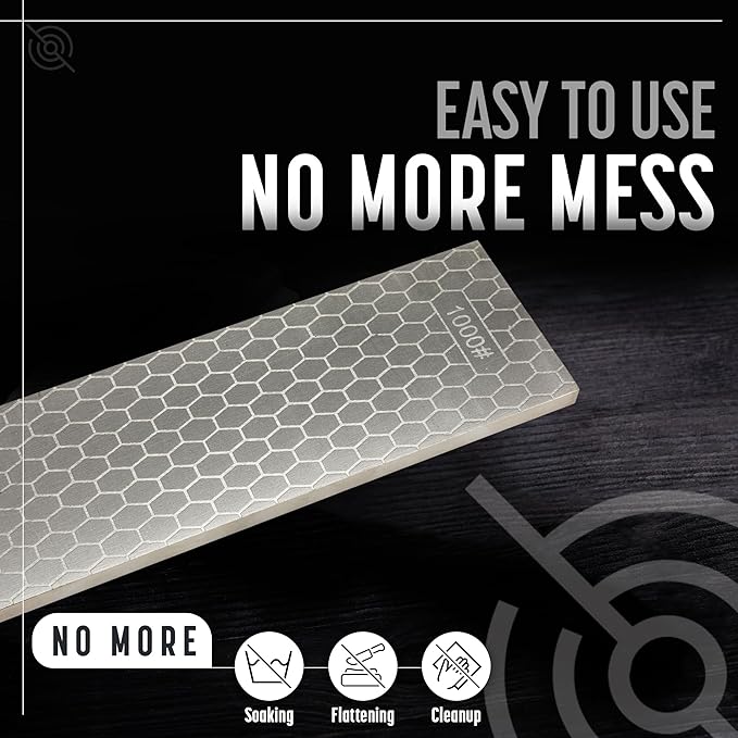 Heavy Duty Diamond Sharpening Stone Set, 2-Sided Fine 1000 Grit/Coarse 400 Grit Sharpening Plate, Fast & Efficient Knife Sharpener for Razor Sharp Knives and Chisels from Schaaf Tools