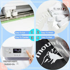 White Glitter HTV Heat Transfer Vinyl 12" x6FT Glitter Vinyl for T Shirts Easy to Cut and Weed Compatible with All Cutter Machines HTV Vinyl Iron on for Cricut (White, 12" x6FT)