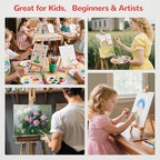 Canvas Boards for Painting 20 Pack, 4 of Each 4x4, 5x7, 8x10, 9x12,11x14 Primed White Art Canvas Panels for Acrylic, Oil Paint, Watercolor