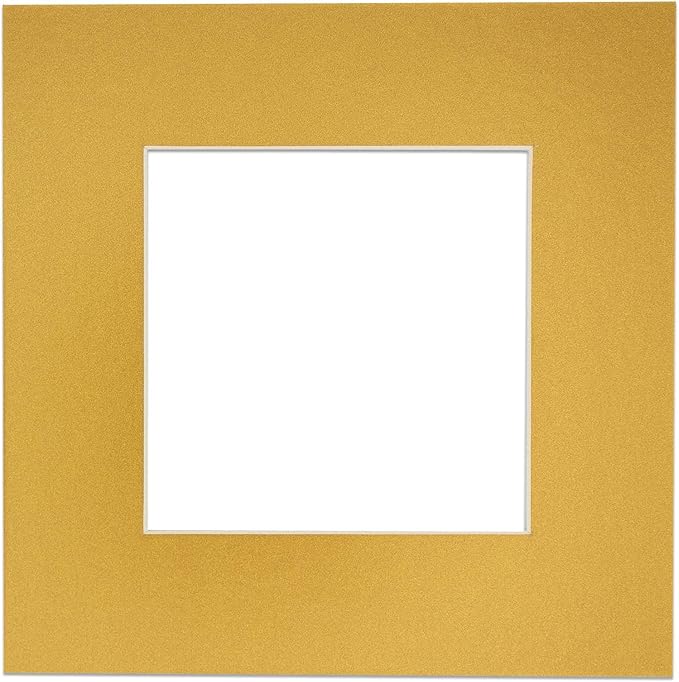 Poster Palooza 8x10 Mat for 6x8 Photo - Precut Metallic Gold Picture Matboard for Frames Measuring 8 x 10 Inches - Bevel Cut Matte to Display Art Measuring 6 x 8 Inches - Acid Free ONE MAT