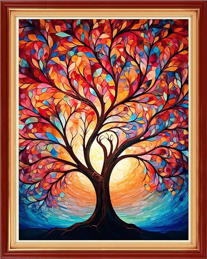 Artvxeay Cross Stitch Kits Stamped Full Range of Embroidery Kits for Beginners Adults 11CT Pattern Stitch Embroidery Kits Needlepoint Kits DIY- (Magic Night Light Tree 16x20 inch)