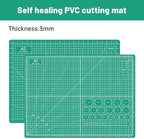 Headley Tools Thickened 18 x 24 Inch Self Healing Sewing Cutting Mat, A2 Rotary Cutting Sewing Mat for Crafts, Double Sided 5-Ply Table Cutting Board for Fabric Quilting Leather Hobby, (Green)