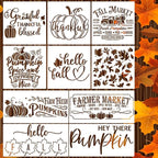 Fall Stencils for Crafts Reusable Pumpkin Stencil Hello Fall Stencils for Painting on Wood Signs Door Hanger Canvas Fabric DIY Crafts