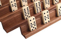 Easy-View Domino Racks for Maximum Visibility and Ease in organizing Your Hand. Solid American Black Walnut