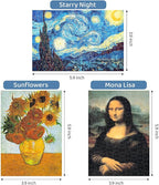 150 Puzzles Mini Jigsaw for Adults & Kids, 6 x 4 Small Capsule Tube Sets - Starry Night Mona Lisa Sunflower Pack