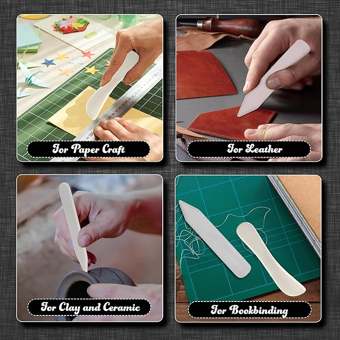 Ecohu Bone Folder & Creaser Tool - 2PCS - Scoring, Folding for Origami, Paper Crafts, Bookbinding, Leather Crafts and Card Making & Folding Paper