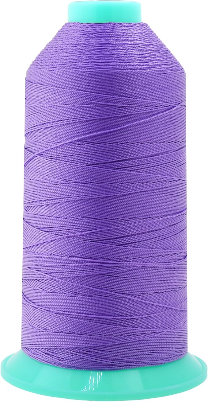 Mandala Crafts Bonded Nylon Thread Lilac Heavy Duty Sewing Threads - 1250 YDs Size 138 420D T135 Tex 135 Thread for Leather Jeans Weaving Outdoor Marine Upholstery Threads