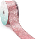 CT CRAFT LLC Glitter Wired Ribbon 1.5" x 10 Yards Rose Gold for Christmas Home Decor Bow Gift Wrapping DIY Crafts Wreath