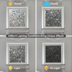 LEMON CLOUD Window Film, Decorative Window Privacy Film, Window Film Privacy Static Cling Frosted, Anti-UV Sun Blocker Heat Control for Home(Grayish Black, 17.5 x 157.4 inches)