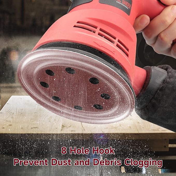 100 PCS 5 Inch Sanding Discs 180 Grit, Round Hook and Loop Sandpaper for Random Orbital Sander