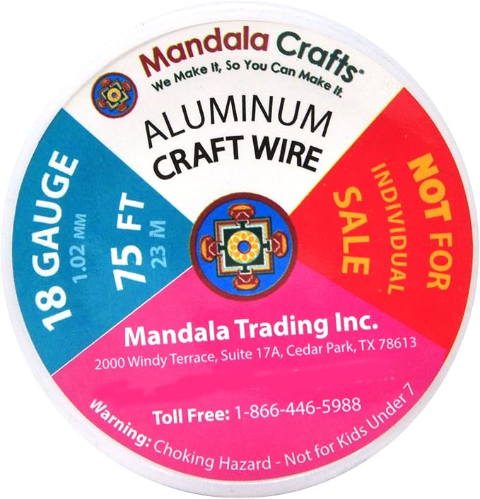 Mandala Crafts 18 Gauge Anodized Aluminum Craft Wire for Jewelry Making - 450 FT Colored Flexible Rose Gold Combo Wire - Bendable for Bonsai Armature Crafting Sculpting