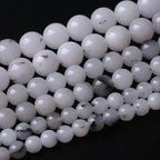 90PCS 4MM Black Rutilated Quartz Beads Round Loose Stone Beads for Jewelry Making DIY Energy Stone Healing Power Bracelet 15"