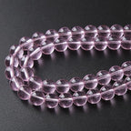 8mm 45pcs Smooth Rose Pink Glass Beads Quartz Crystal Round Loose Beads for Jewelry Making DIY Bracelet Necklace