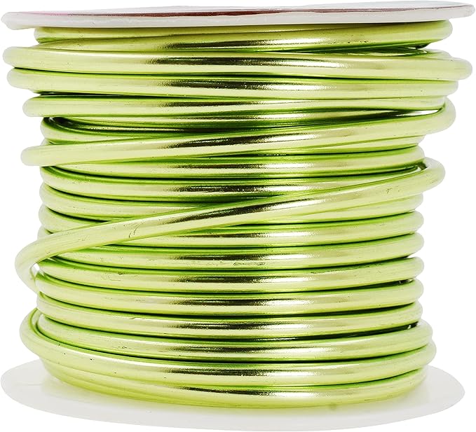 Mandala Crafts 10 Gauge Anodized Aluminum Craft Wire for Jewelry Making - 32 FT Colored Flexible Light Green Wire - Bendable for Bonsai Armature Crafting Sculpting