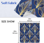 ALAZA Art Deco Floral Royal Blue & Gold Cloth Napkins Set of 6, 20x20 Inch Washable and Reusable Napkin for Decoupage Dinner Party Everyday Use