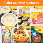 Acrylic Markers, 30 Dual-Tip Paint Pens for Rock Painting, Colouring Books, Mugs, Canvas Shoes, Metal, Scrapbooking - Quick Dry, Brush & Fine, Drawing Markers, Classrooms Must Have