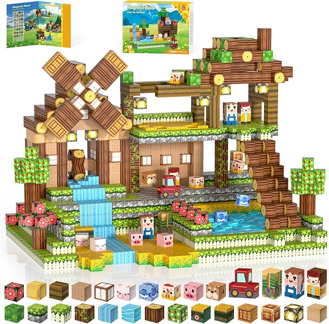 Magnetic Blocks, 150PCS 0.8" Magnetic Building Blocks, Magnet Cubes for Kids, STEM Sensory Toys for Toddlers Boys Girls Ages 3-12 Years Old Christmas Birthday Gifts