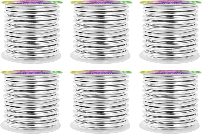 Mandala Crafts 8 Gauge Anodized Aluminum Craft Wire for Jewelry Making - 120 FT Colored Flexible Silver Combo Wire - Bendable for Bonsai Armature Crafting Sculpting