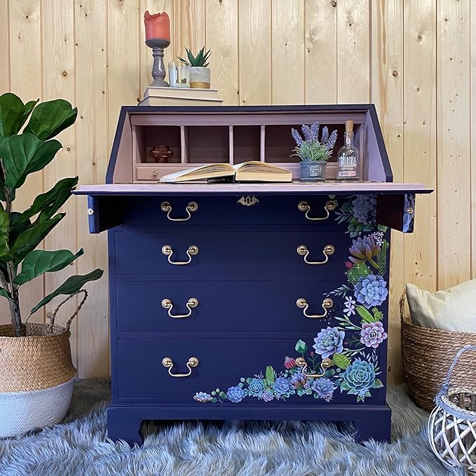 Dixie Belle Paint Company Chalk Finish Furniture Paint - Aubergine (4 Fl Oz) - Matte Royal Eggplant Chic Chalk Mineral DIY Furniture Paint