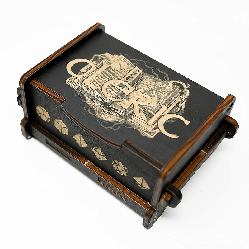 Dice Box - BLACK - 6x4x3 Also holds jewelry and great for desks and desk top items (Cleric)