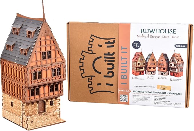 Cooper Rowhouse DIY Wooden Building Kit for Teens and Adults, Suitable for Playing with Family - Realistic