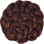 Merino Silk Luxe Tonal Designer Blend. Superfine Merino, Mulberry Silk, Tussah Silk. Top Roving for Spinning or Felting. Chestnut Velvet 1oz