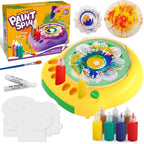 Hewaurorion Paint Spin Art Machine Kit for Kids, Arts & Crafts Painting Spinner Toys Kits Sets for Boys & Girls Ages 6 7 8 9 Year Old Yellow