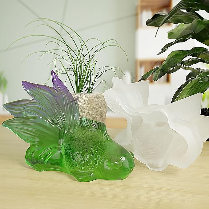 Goldfish Soap & Candle Mold - Animal Silicone 3D Molds for Epoxy, Peony & Home Decor - Resin Casting & Making Molds