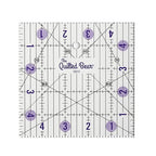 The Quilted Bear Quilting Rulers - Transparent Acrylic Non Slip Quilting, Patchwork & Sewing Ruler with Clear Black Lines & 30, 45 & 60 Degree Angles for Perfect Accuracy & Precision (5" x 5")