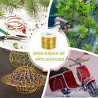 MECCANIXITY 12 Gauge Anodized Aluminum Craft Wire Bendable Bonsai Training Wire 98 Feet 2mm for Sculpting Crafts Wreath Floral Beading Jewelry Making, Gold Tone