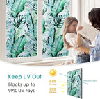 DKTIE Nature Pattern Rainbow Window Film Decorative Stained Glass Window Film Static Cling Films Easy Apply Removable Comes with Tools (U560-Reeded Glass, 17.7" x 78.7")