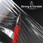 PSBM Mini Stretch Wrap with Handle, 12 Pack, 5 Inch x 650 Feet, 100 Gauge, Clear, Small Plastic Cling Film for Pallets Moving Storing